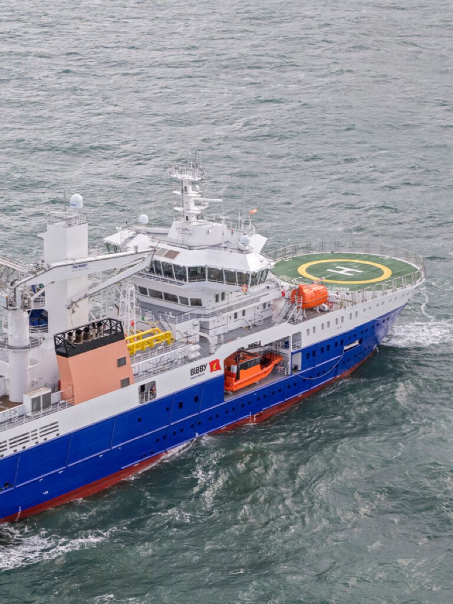 Service operation vessel Bibby WaveMaster 1 under way
